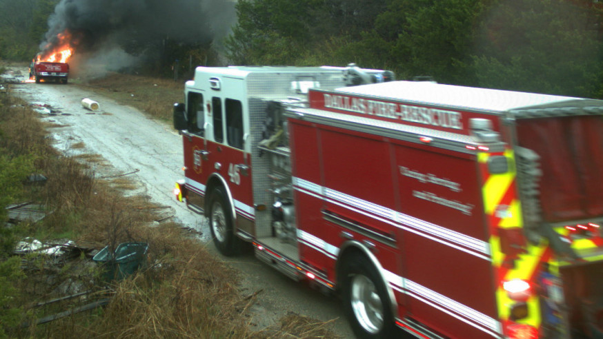 Suspect caught on camera illegally dumping and burning truck