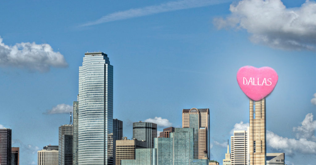 Dallas Skyline with heart