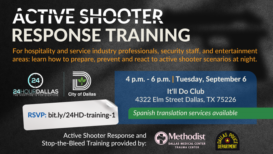24HourDallas hosts first Active Shooter Response Training with Dallas Police Department for nighttime businesses and entertainment areas